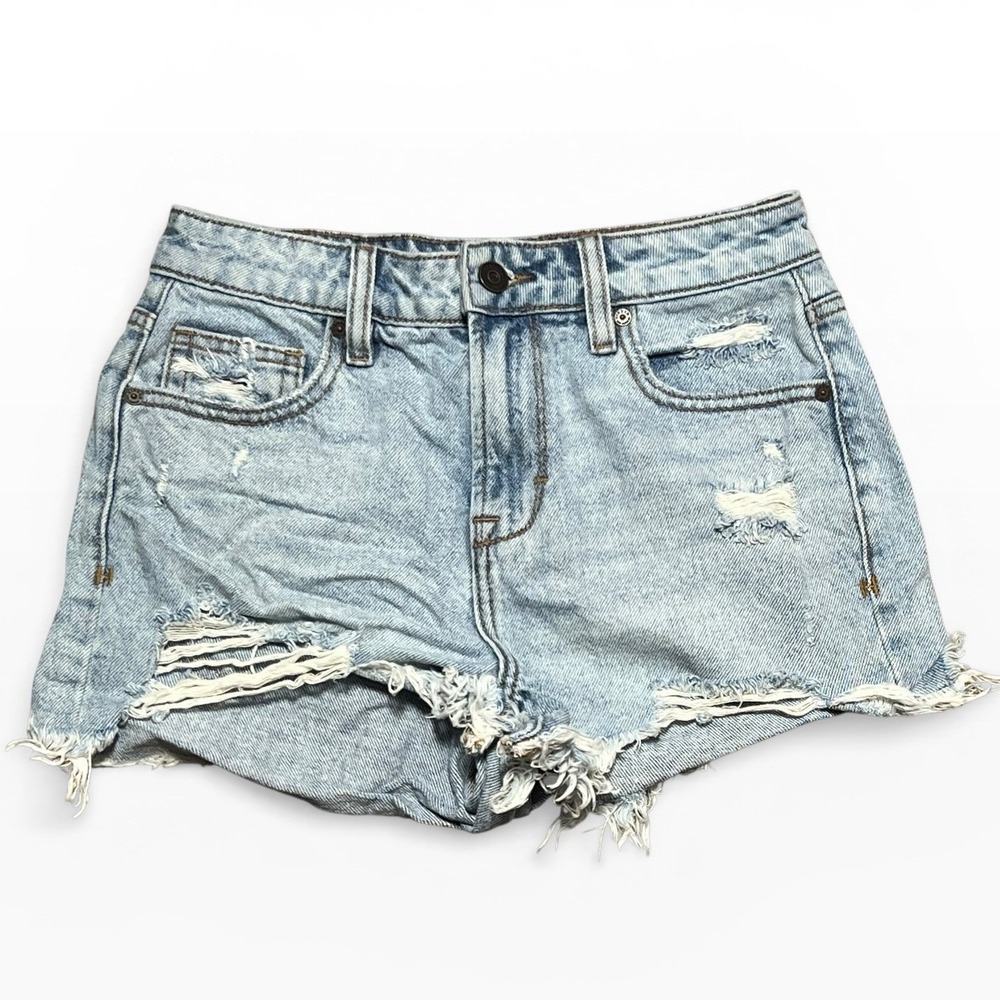 Altard State Distressed Jean Shorts Light Wash Cutoff Micro Mini Size Xsmall Y2K